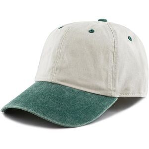 Unisex Beige & Green 00% Cotton Pigment Adjustable Size Baseball Six Panel Cap